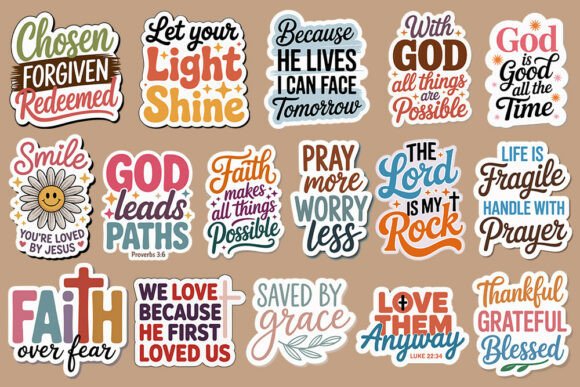 Download Christian Digital Stickers SVG Bundle. - Digital stickers Collection