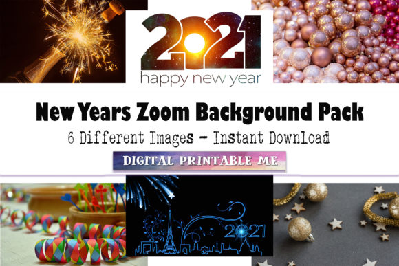 Download New Years Eve Zoom Background, 6 Digital - Premium Resources
