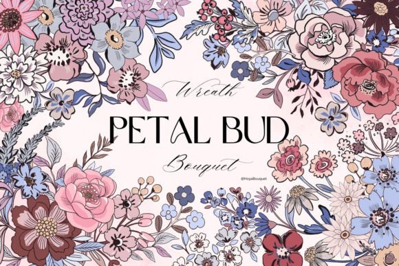 Download Petal Bud Wreath Bouquet Template Tag - Petal Collection