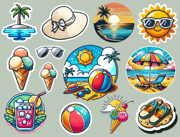 Download Summer Stickers, Digital Stickers - Digital stickers Collection