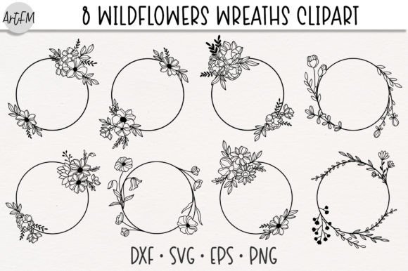 Download Wildflowers Vector Frame Floral Wreath - Vector frame Collection