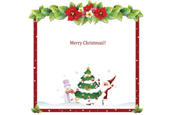 Download Christmas Border Leaf Frame Decoration - Premium Resources