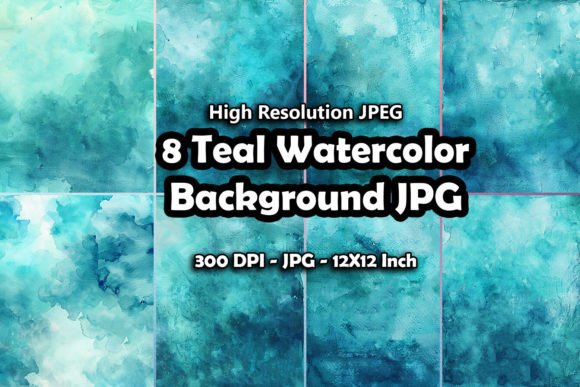 Download 8 Teal Watercolor Background Designs JPG - Watercolor background Collection
