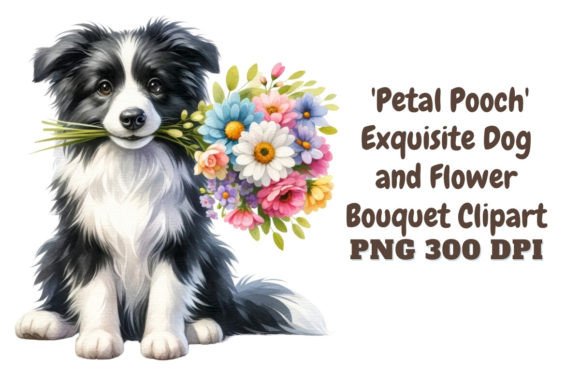 Download Petal Pooch Dog &amp; Flower Bouquet Clipart - Petal Collection